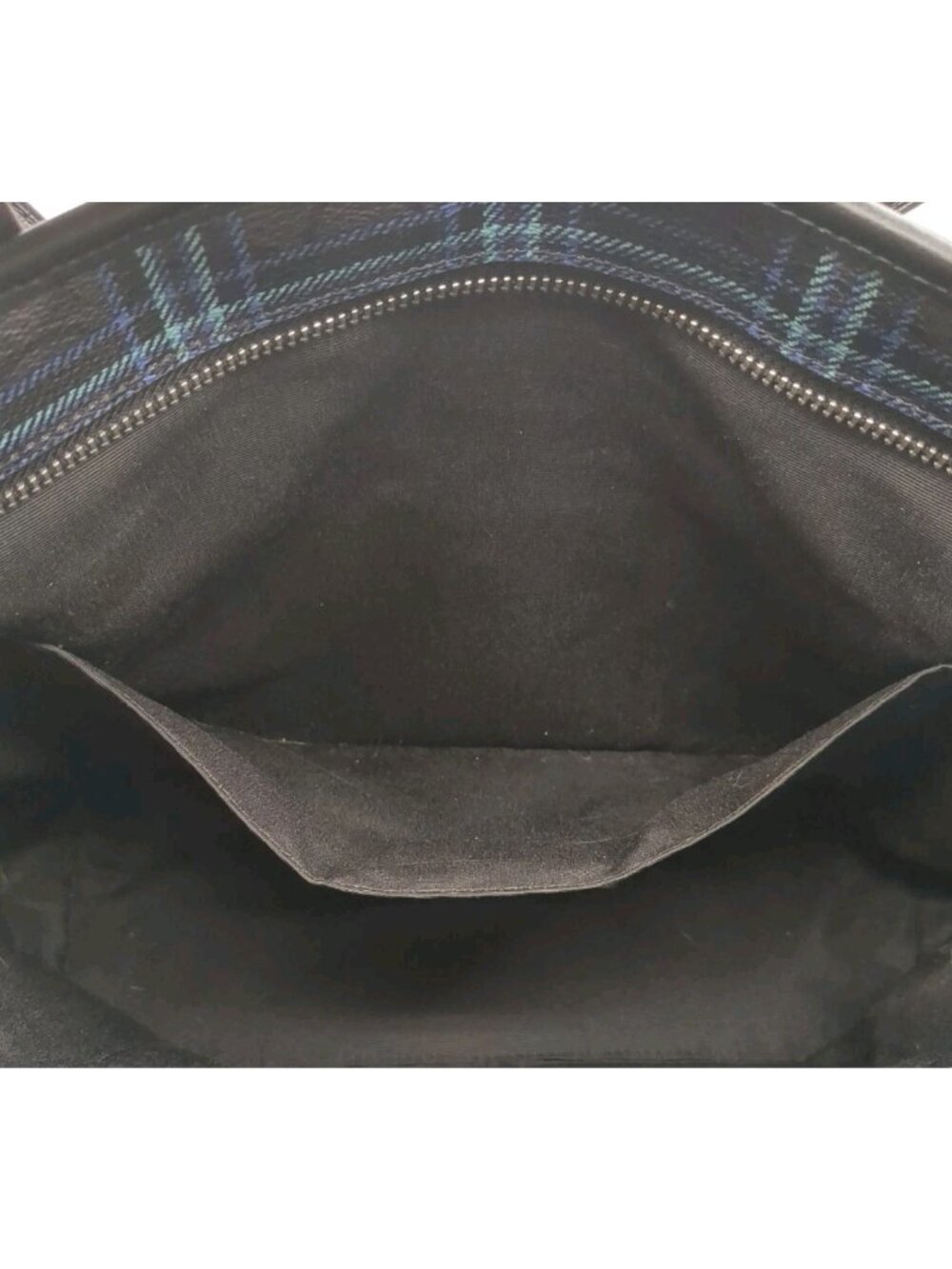 Coach Navy Shirting Plaid Signature Coated Canvas Zip Top Tote F80032 - Picture 10 of 13